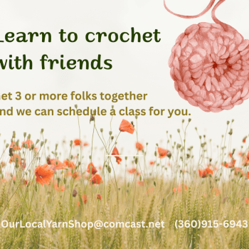 Learn to Crochet with Friends! Call or email to schedule